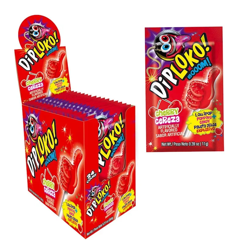 DIPLOKO! Cherry Lollipop Popping Candy