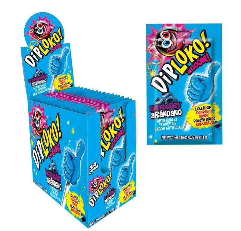 DIPLOKO! Blueberry Lollipop Popping Candy